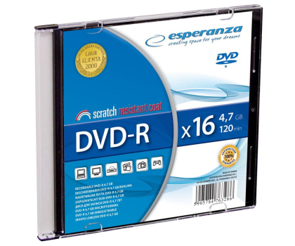 Płyta CD/DVD/Blu-Ray Esperanza DVD-R 4.7GB pudełko slim